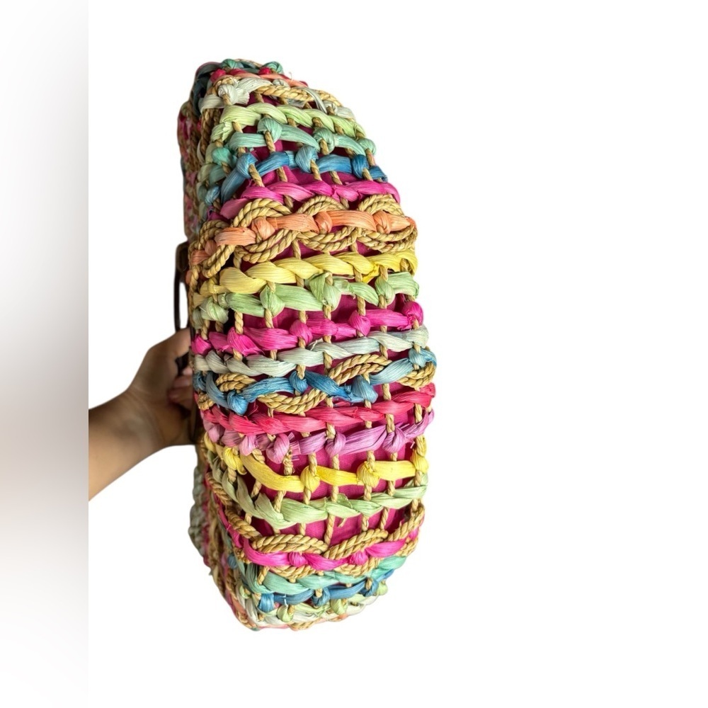 Cappelli Straworld Straw Wood Handle Multicolor
Rainbow Bag Purse Tote - Picture 6 of 9